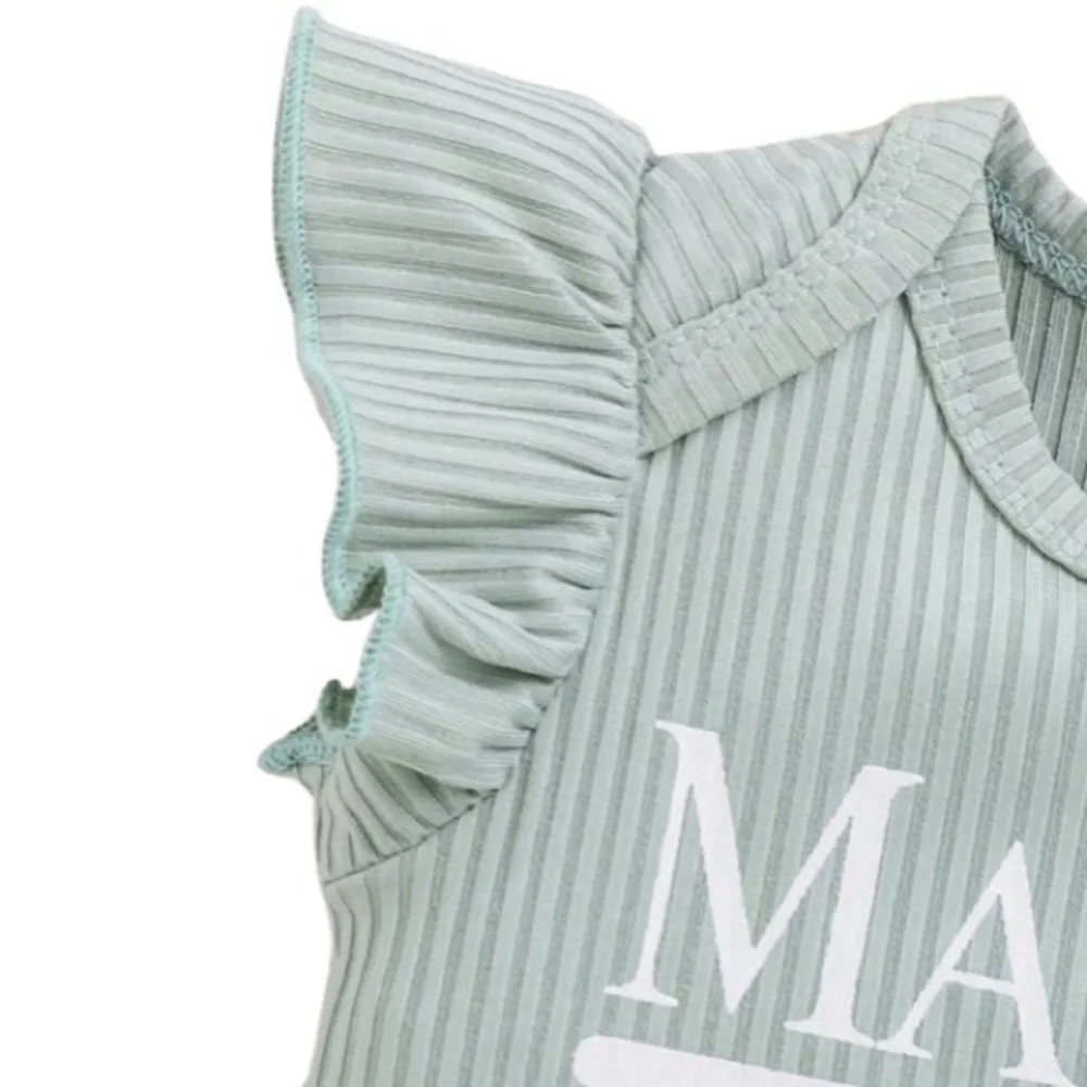 🆕Mama's Mini Baby Matching Outfit Set - Green and White - NEW